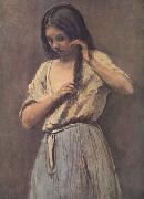 Jean Baptiste Camille  Corot Jeune fille a sa toilette (mk11) china oil painting reproduction